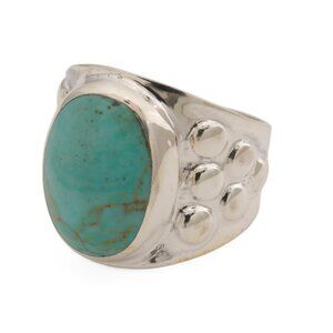SEED & SAGE Mexico Sterling Silver Turquoise Bead Band Ring